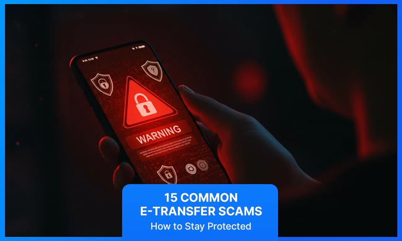 Blog banner of 15 Common e-Transfer Scams