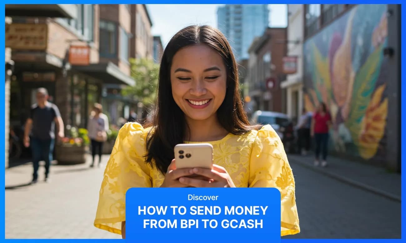 Woman sending Money from BPI to GCash