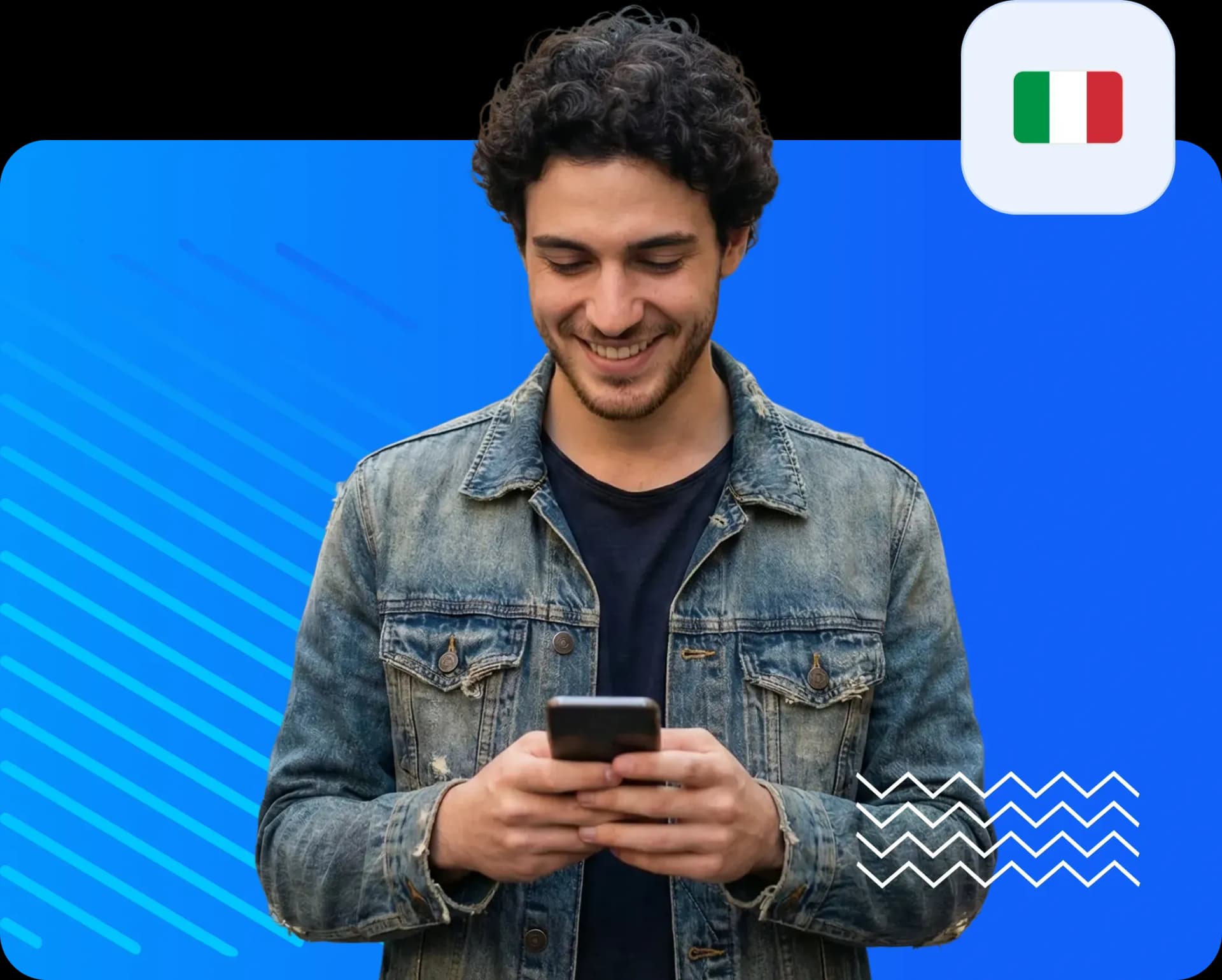 Man using smartphone to send money to italy 4b2f1a82c7.