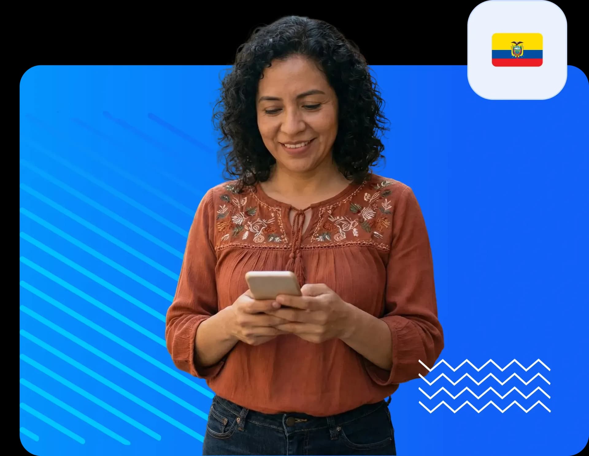 Women using smartphone to send money to ecuador 44ce6fb108.